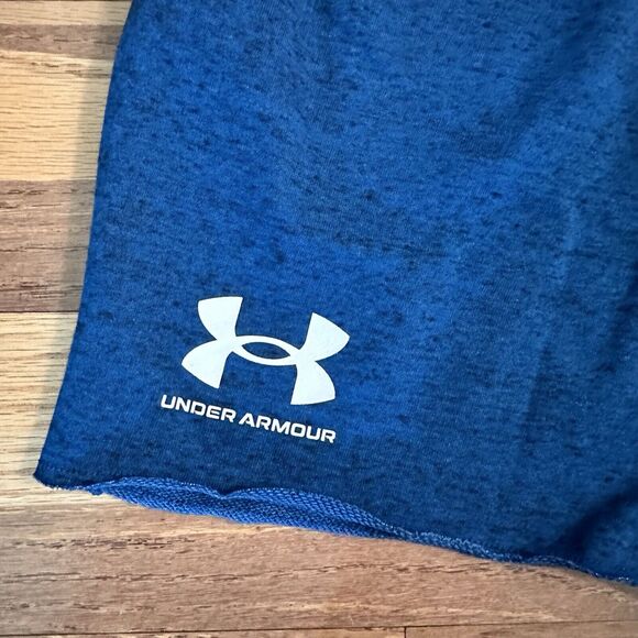 Under Armour Men's Rival Terry 6” Loose Fit Shorts, Royal Blue, Pull On, Large - Picture 3 of 12